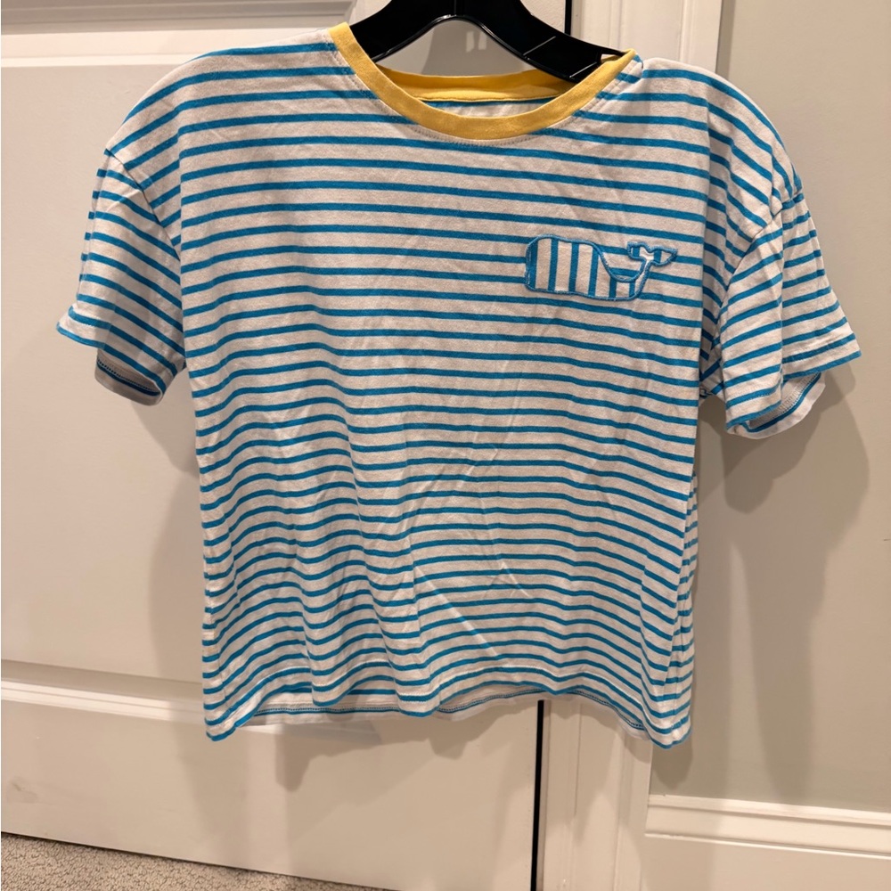 Vineyard Vines Kids Blue and White Striped Tee